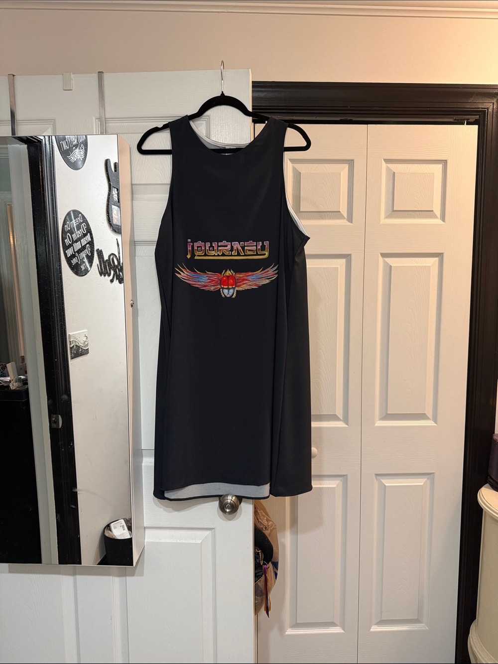 Journey Graphic Black Womans Sleeveless Dress